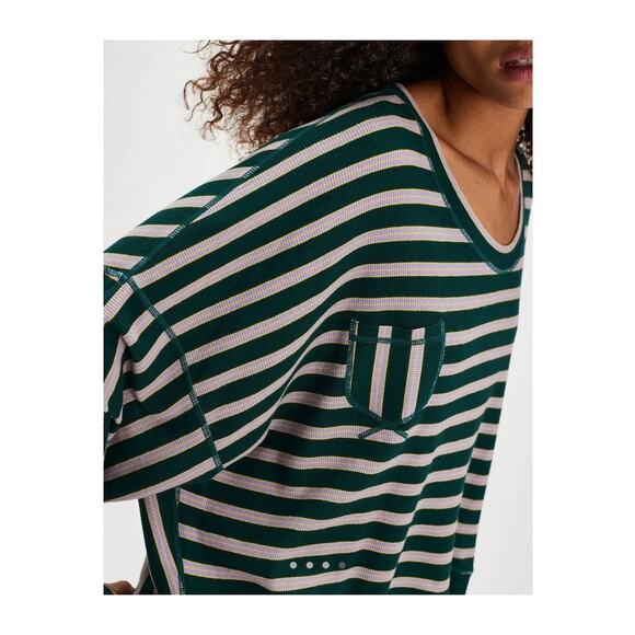 Free People Intimately MEDIUM Make It Happen Pullover Striped NWT - Picture 3 of 4